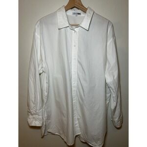 Fashion Nova White Long Sleeve Button Up Shirt‎ Plus Size 1X